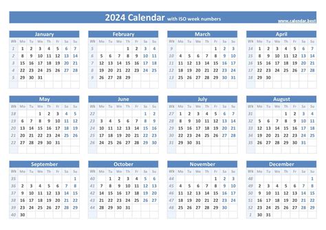 All calendar weeks 2024 .